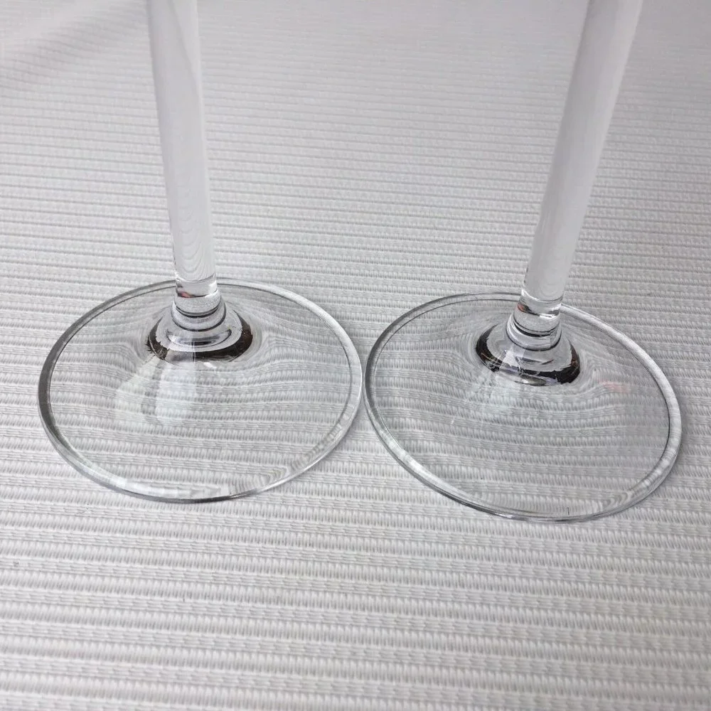 2 Bohemia Crystal Champagne Glass Flutes 6 oz Czech Republic 9